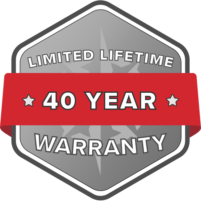 Limited Lifetime 40 Year Warranty badge