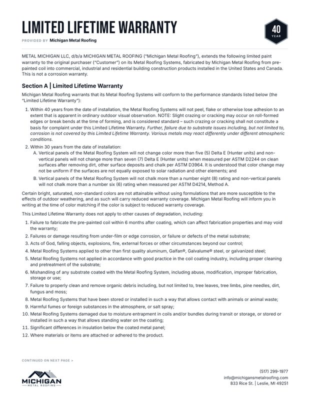 40-Year Paint Warranty cover