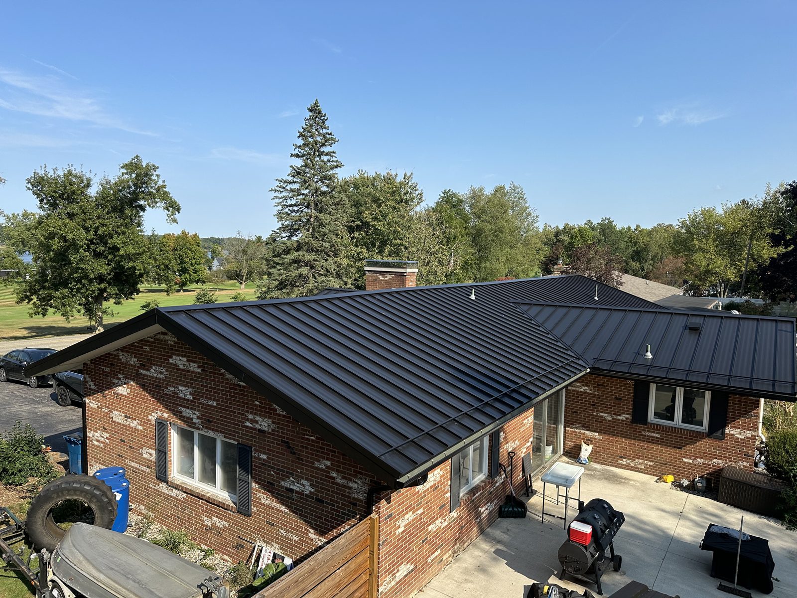 Standing seam metal roof installed by Michigan Metal Roofing