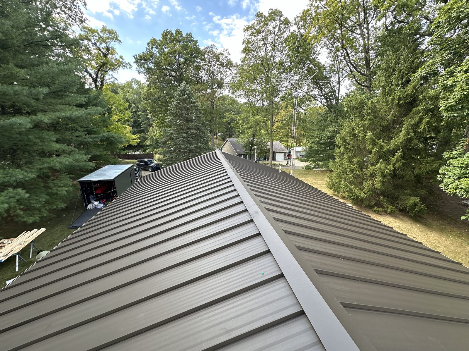 Standing seam metal roof installed by Michigan Metal Roofing