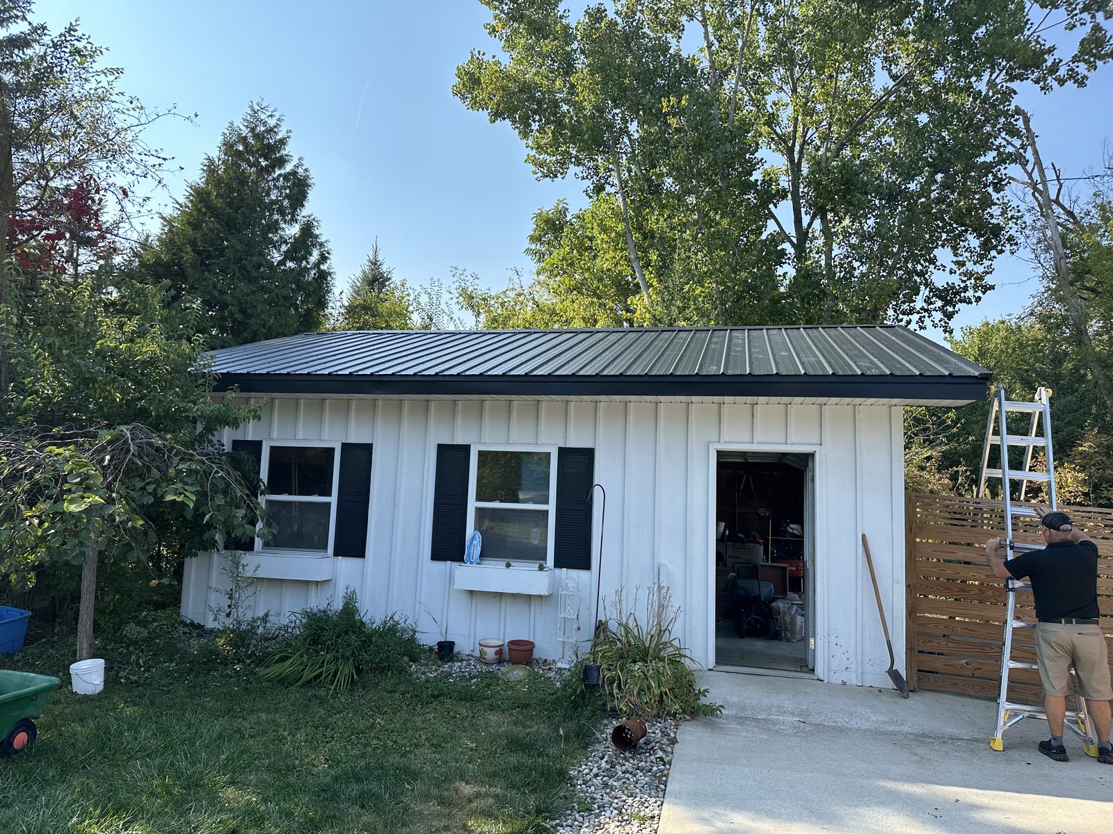 Exposed fastener metal roof installed by Michigan Metal Roofing