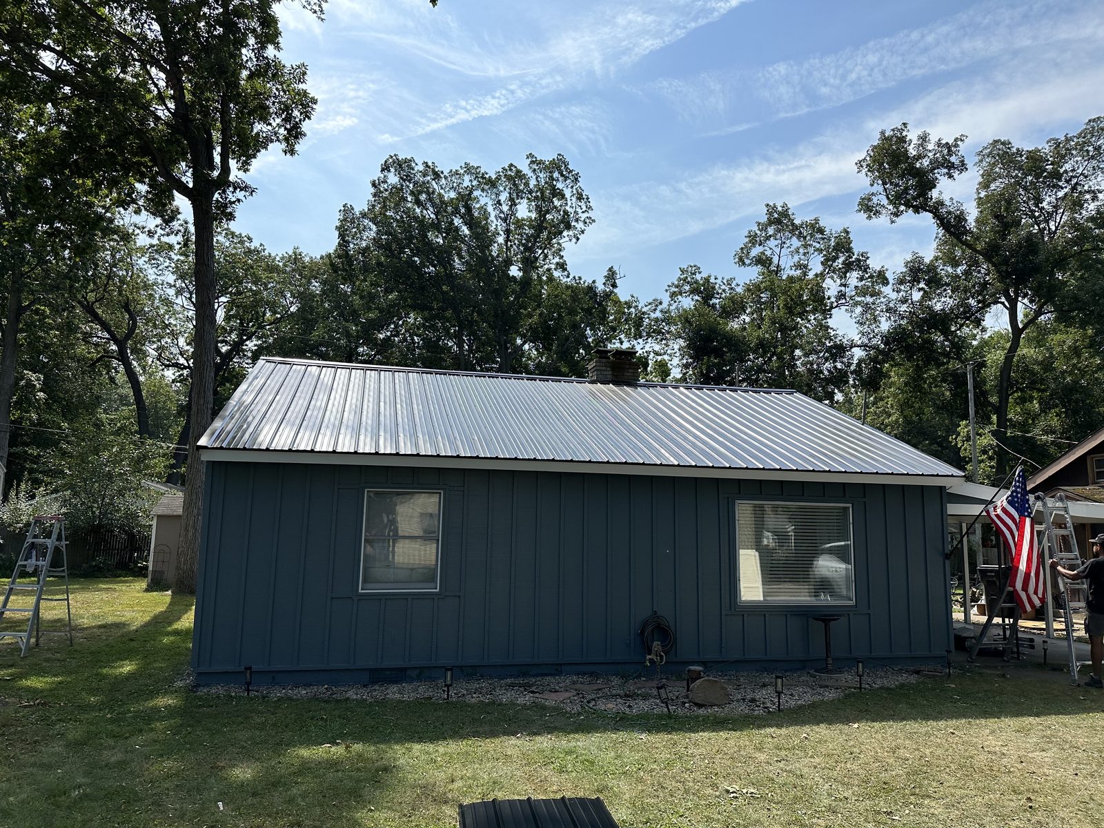 Standing seam metal roof installed by Michigan Metal Roofing