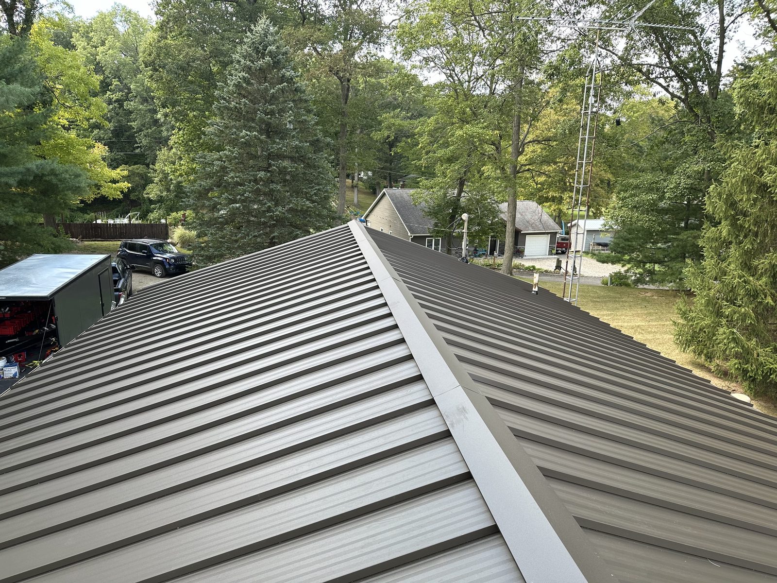 Standing seam metal roof installed by Michigan Metal Roofing
