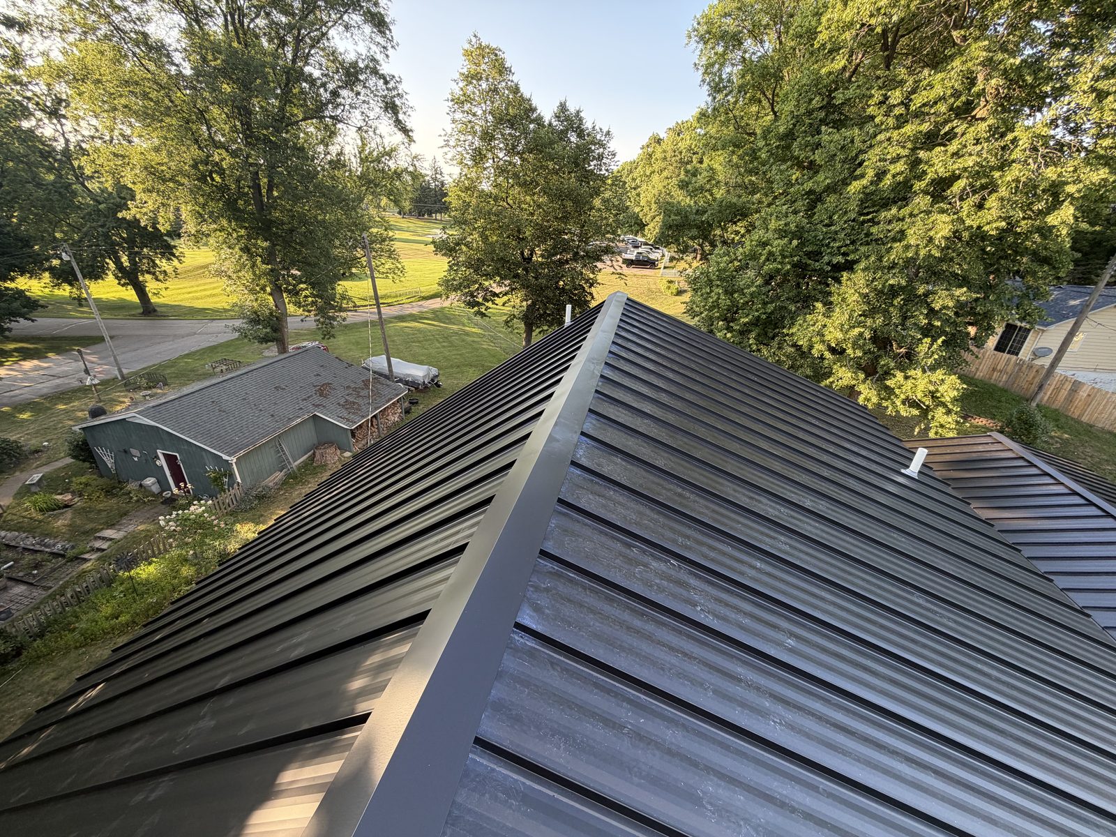 Standing seam metal roof installed by Michigan Metal Roofing