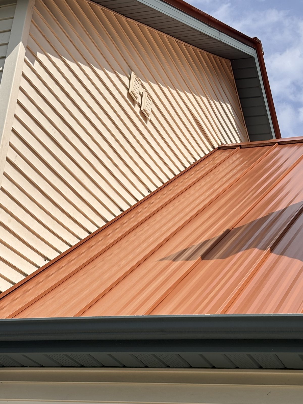 Standing seam metal roof installed by Michigan Metal Roofing
