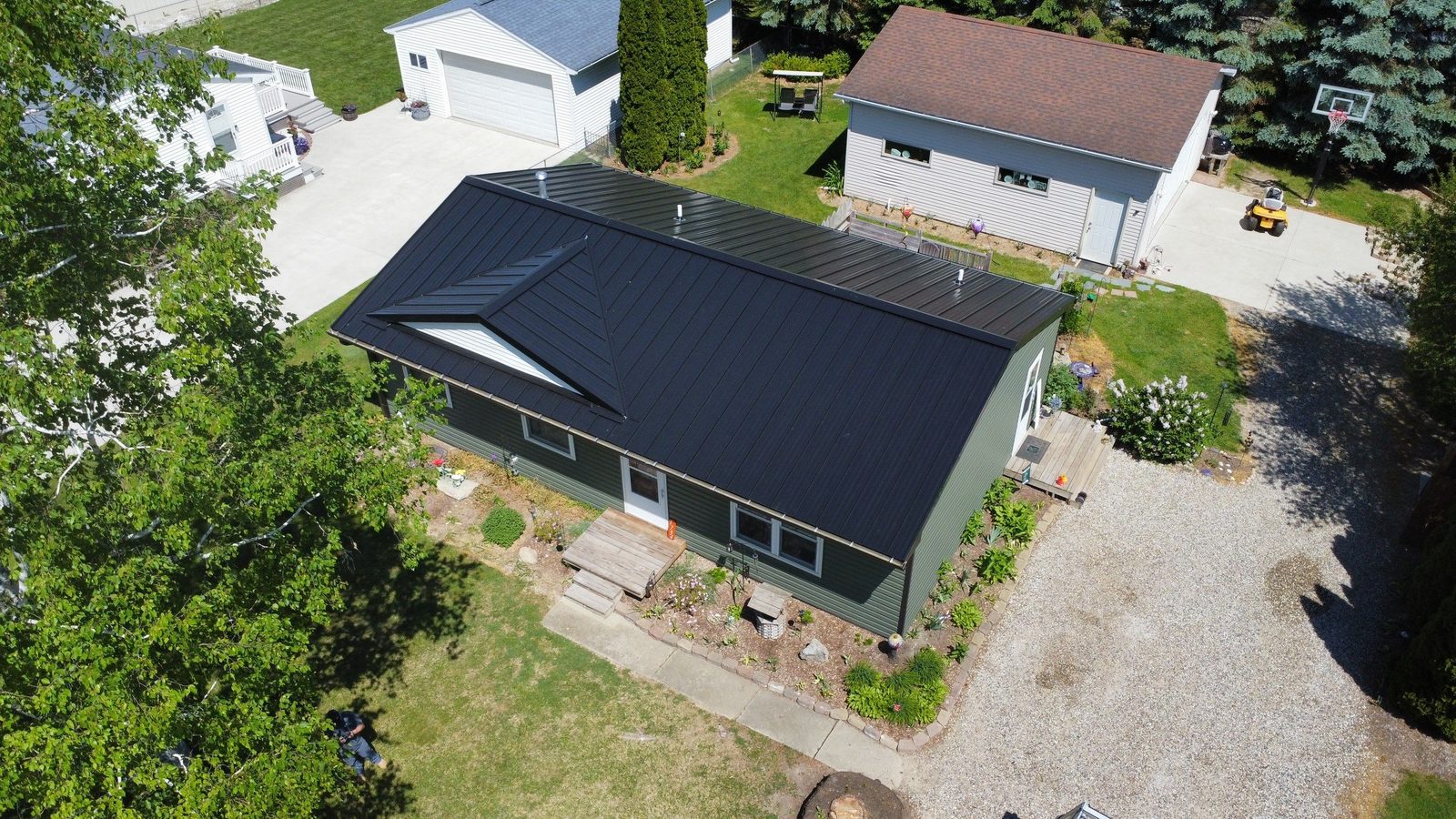 Standing seam metal roof installed by Michigan Metal Roofing