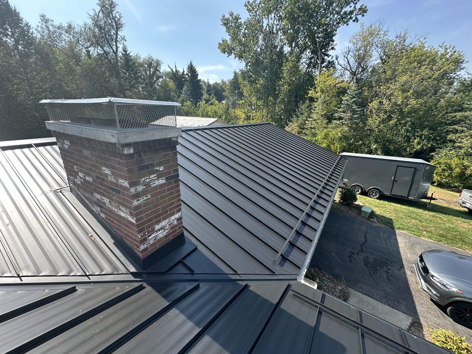 Standing seam metal roof installed by Michigan Metal Roofing