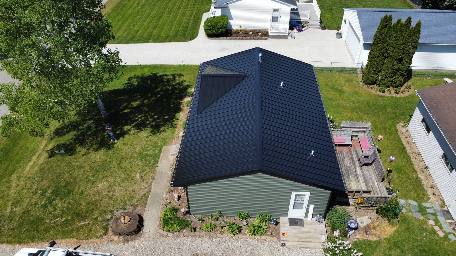Standing seam metal roof installed by Michigan Metal Roofing