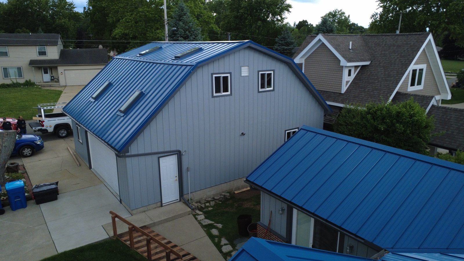 Standing seam metal roof installed by Michigan Metal Roofing