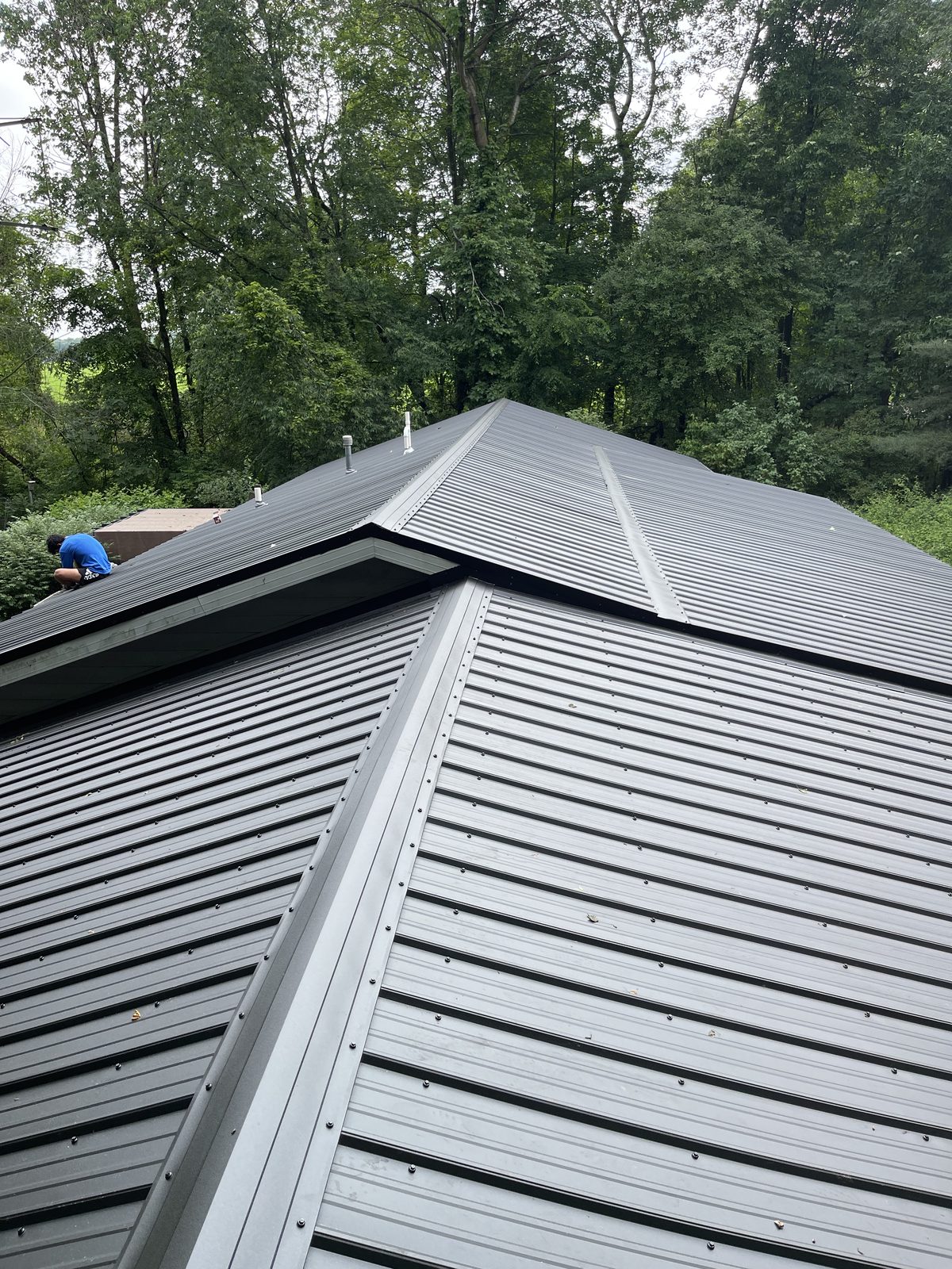 Exposed fastener metal roof installed by Michigan Metal Roofing