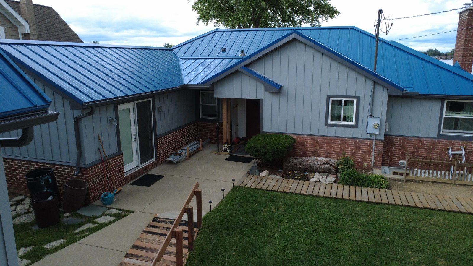 Standing seam metal roof installed by Michigan Metal Roofing