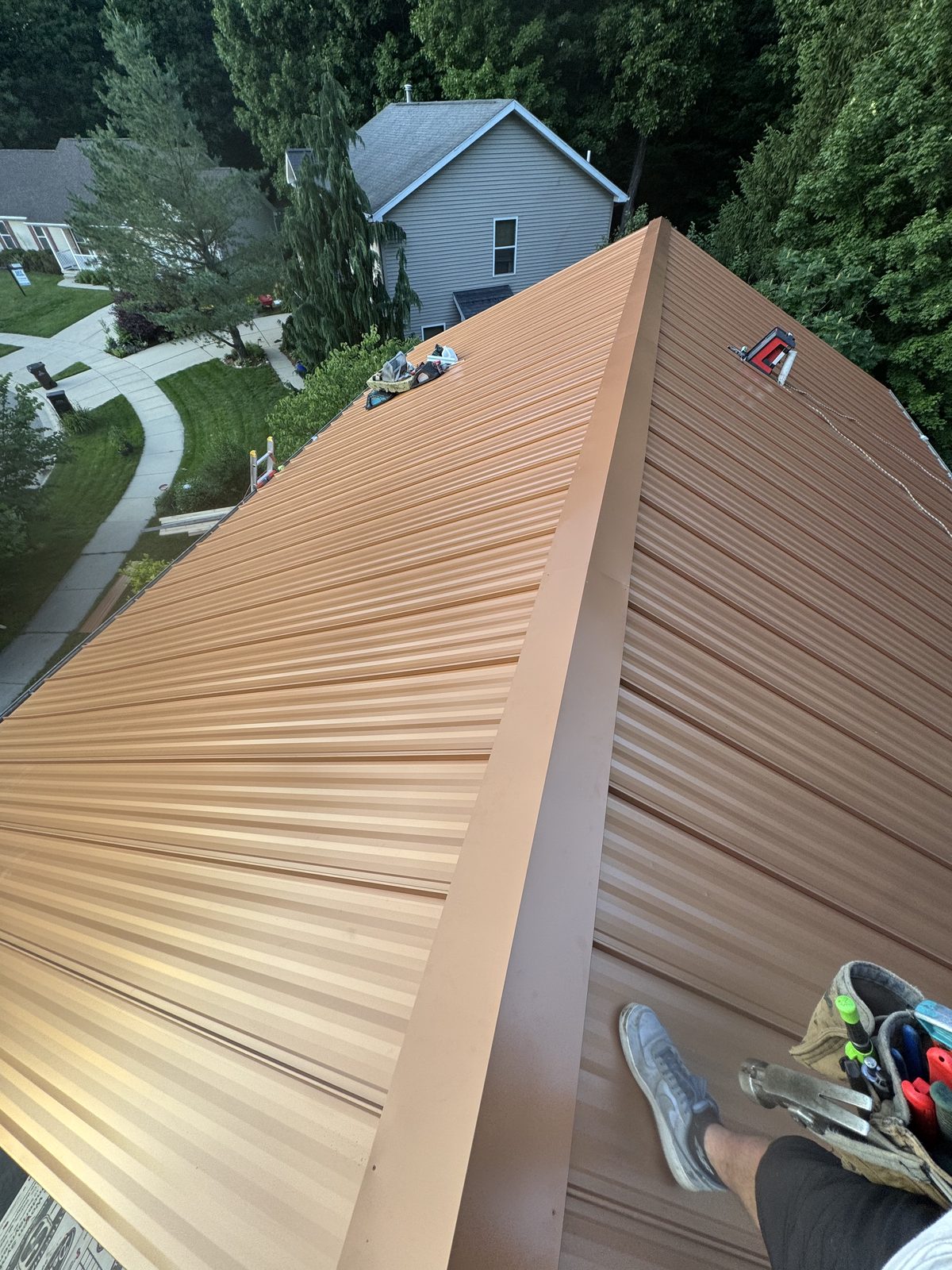 Standing seam metal roof installed by Michigan Metal Roofing