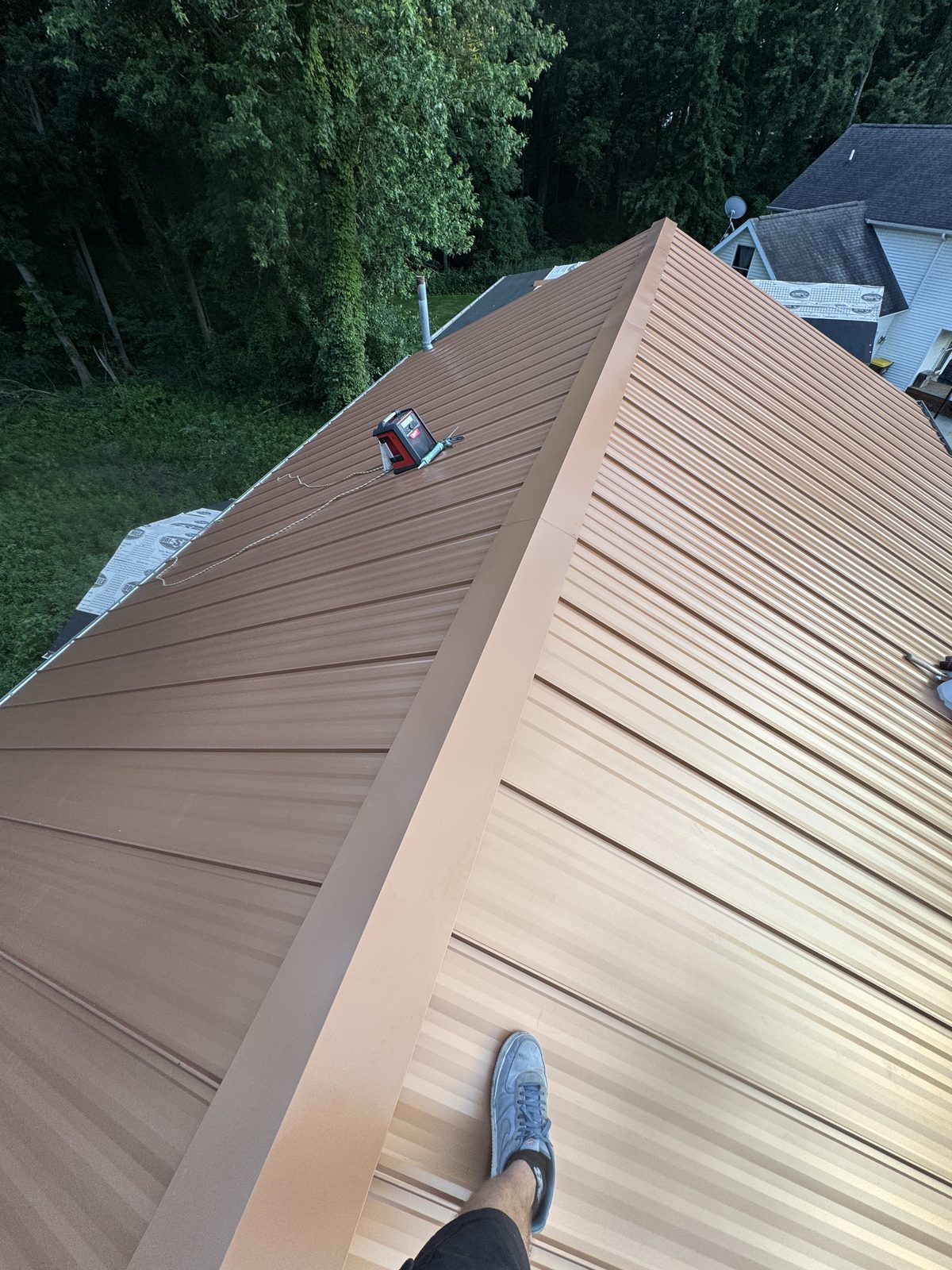 Standing seam metal roof installed by Michigan Metal Roofing